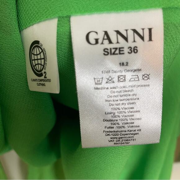 Ganni Dainty Georgette Polka Dot Wrap Dress - Picture 11 of 14